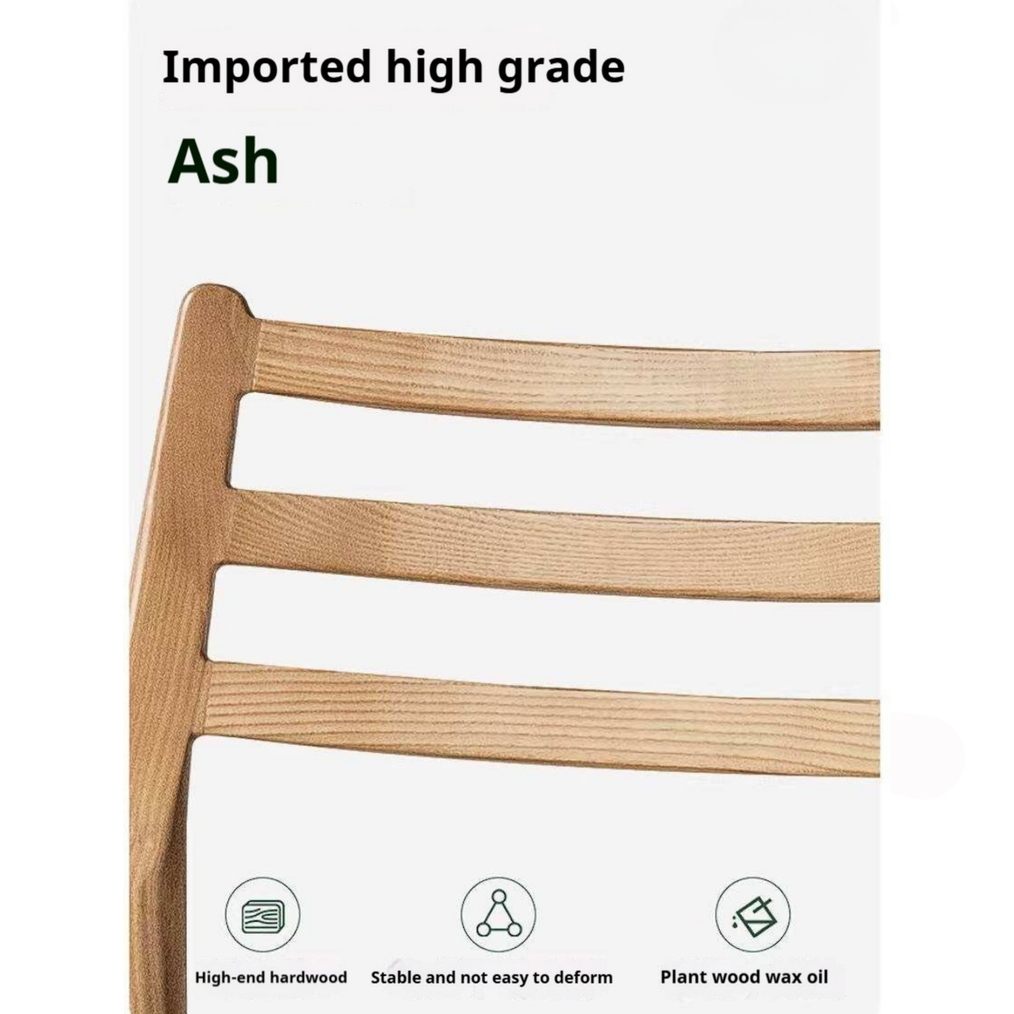 4 pcs-Ash Solid Wood Dining Chair with Modern Minimalist Design