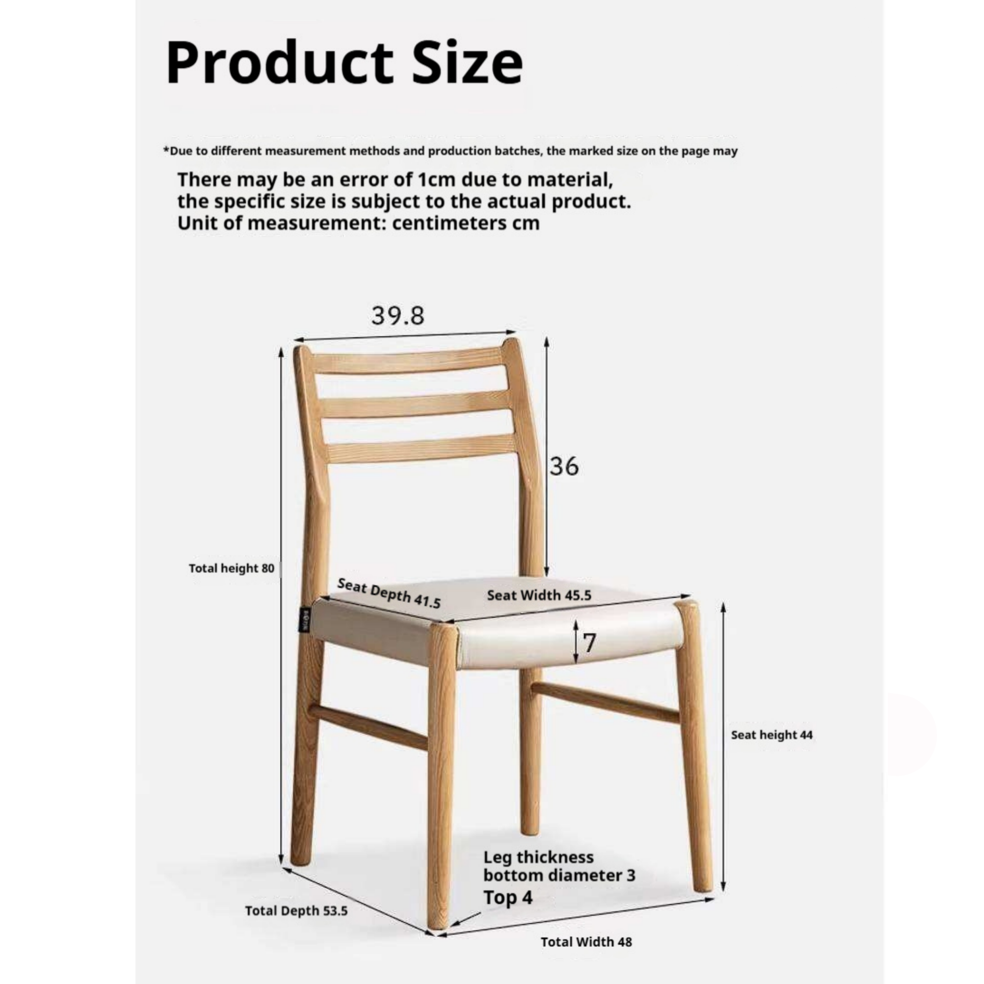 4 pcs-Ash Solid Wood Dining Chair with Modern Minimalist Design