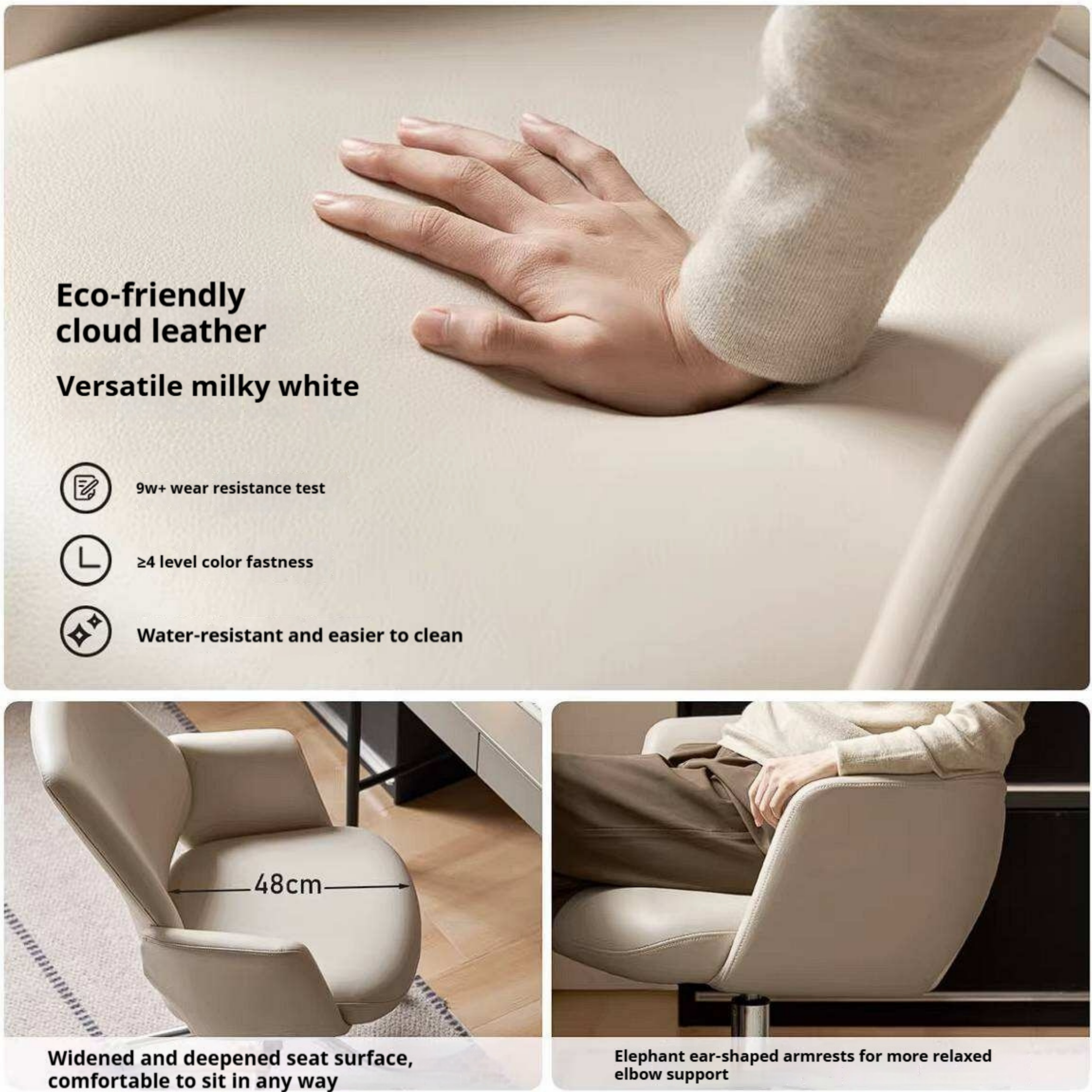 Modern Swivel Chair with Adjustable Ergonomic Minimalist Design