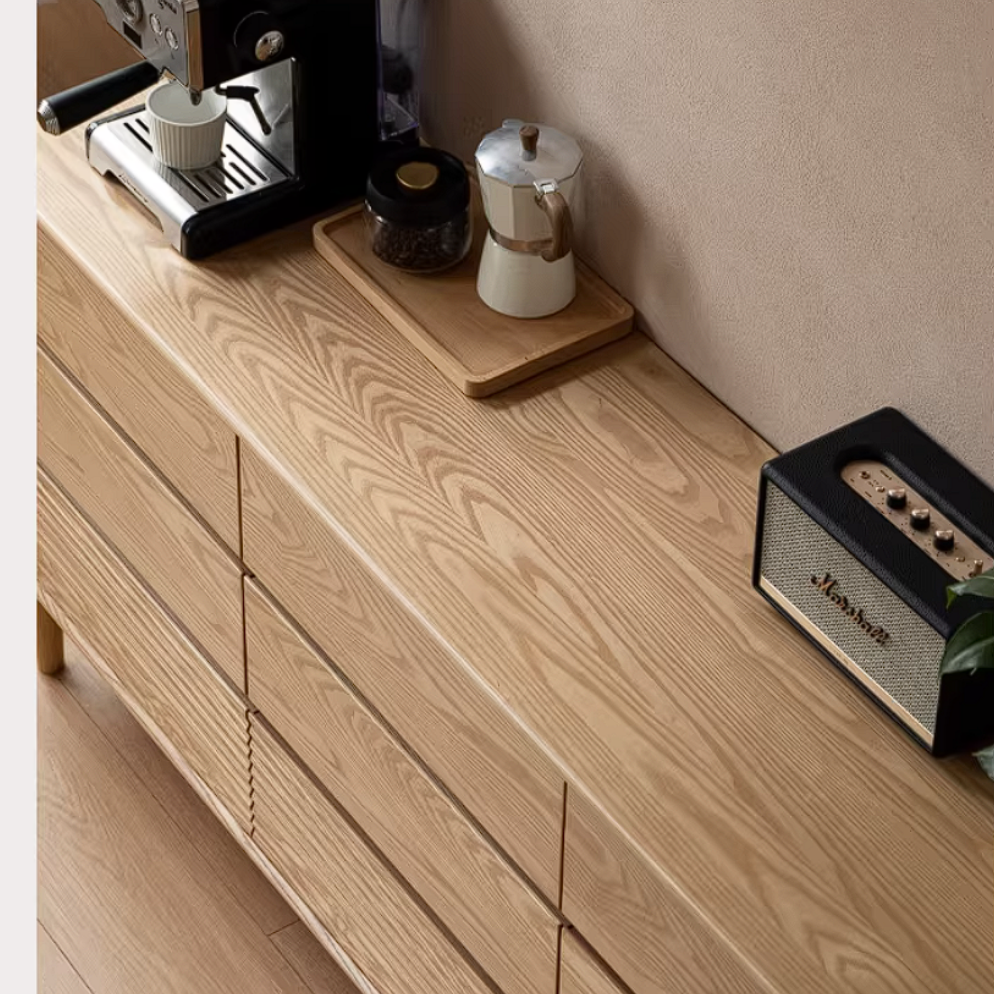 Ash Solid Wood Chest of Drawers with Modern Minimalist Design