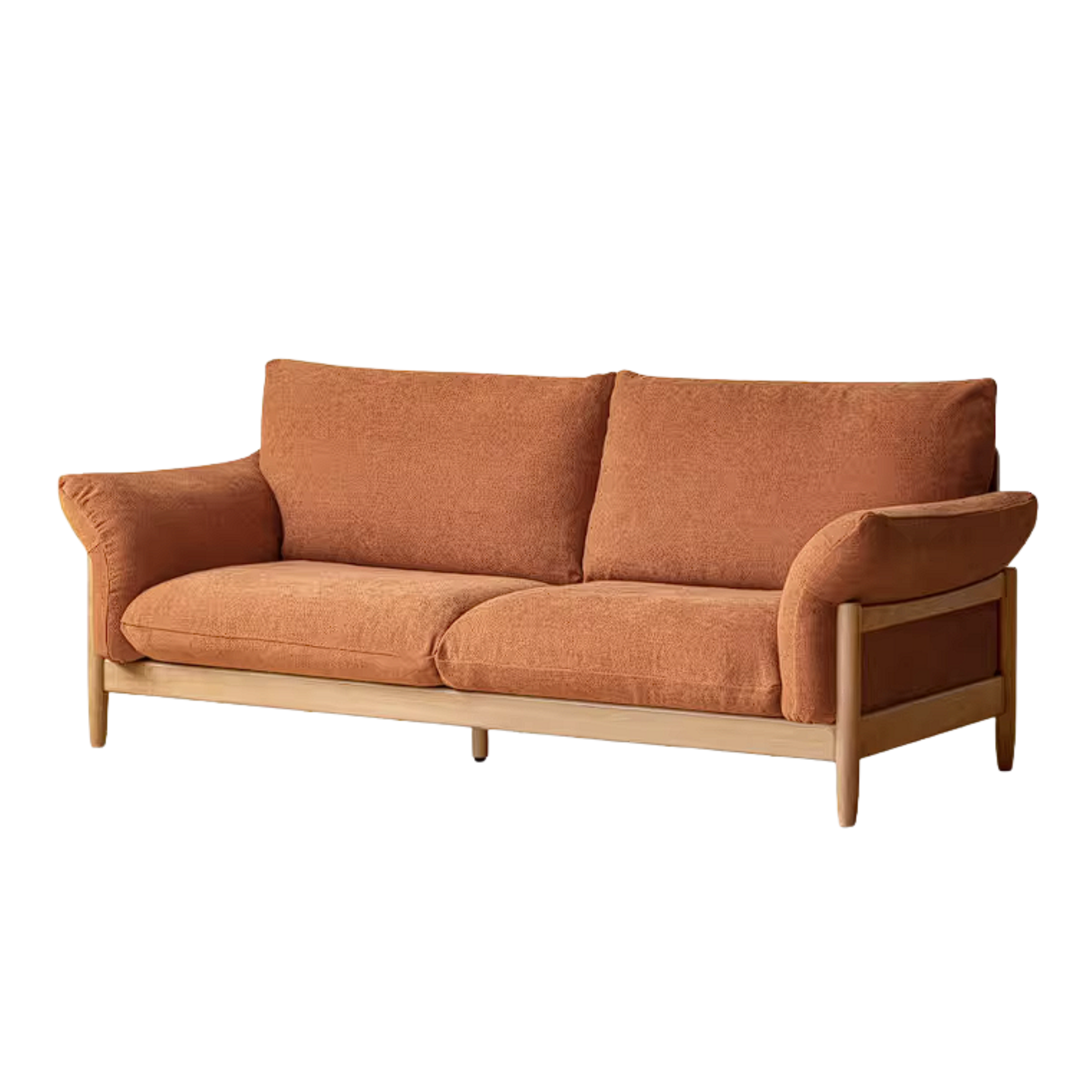 Beech Solid Wood Sofa with Modern Minimalist Design