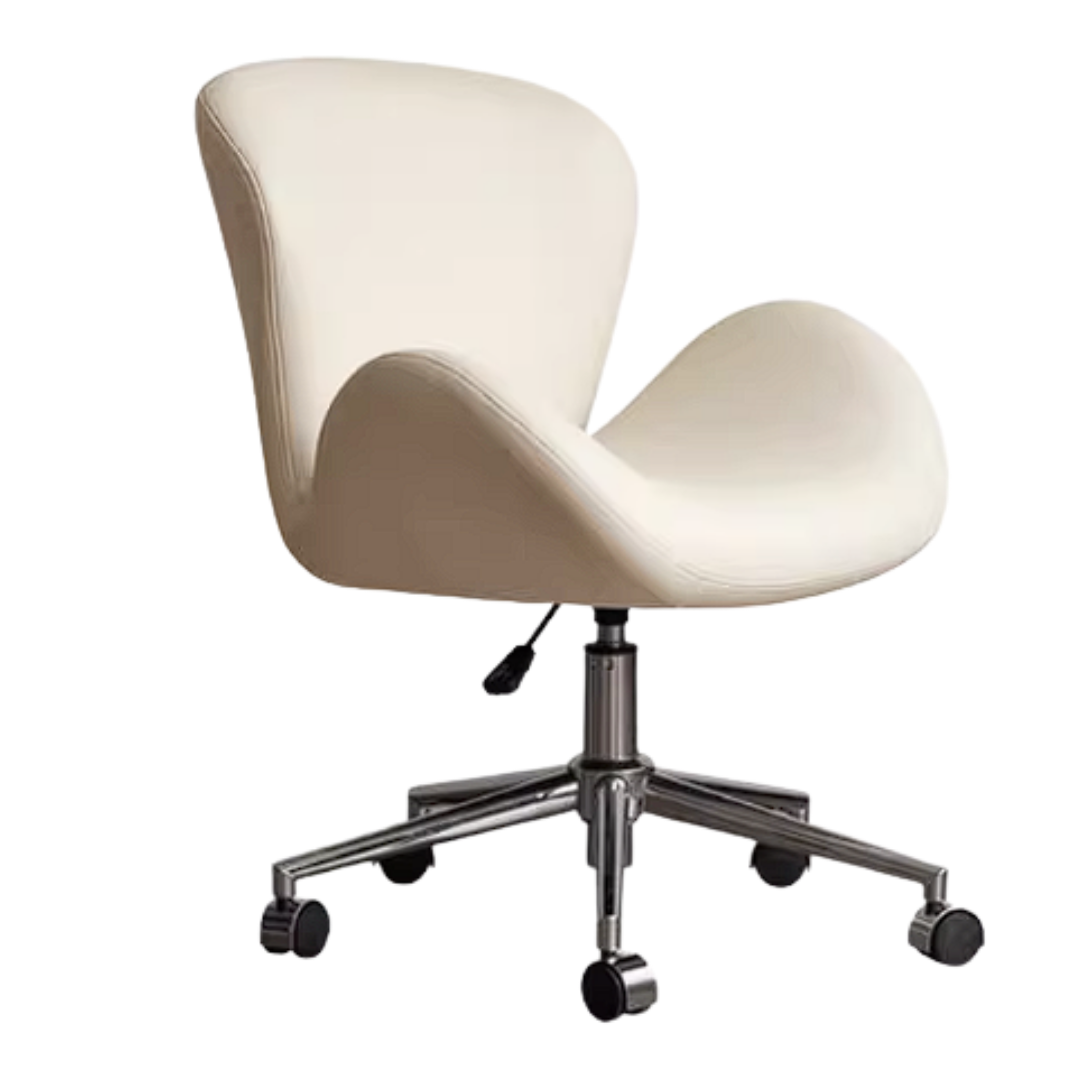 Swan-Style Swivel Office Chair with Chrome Base