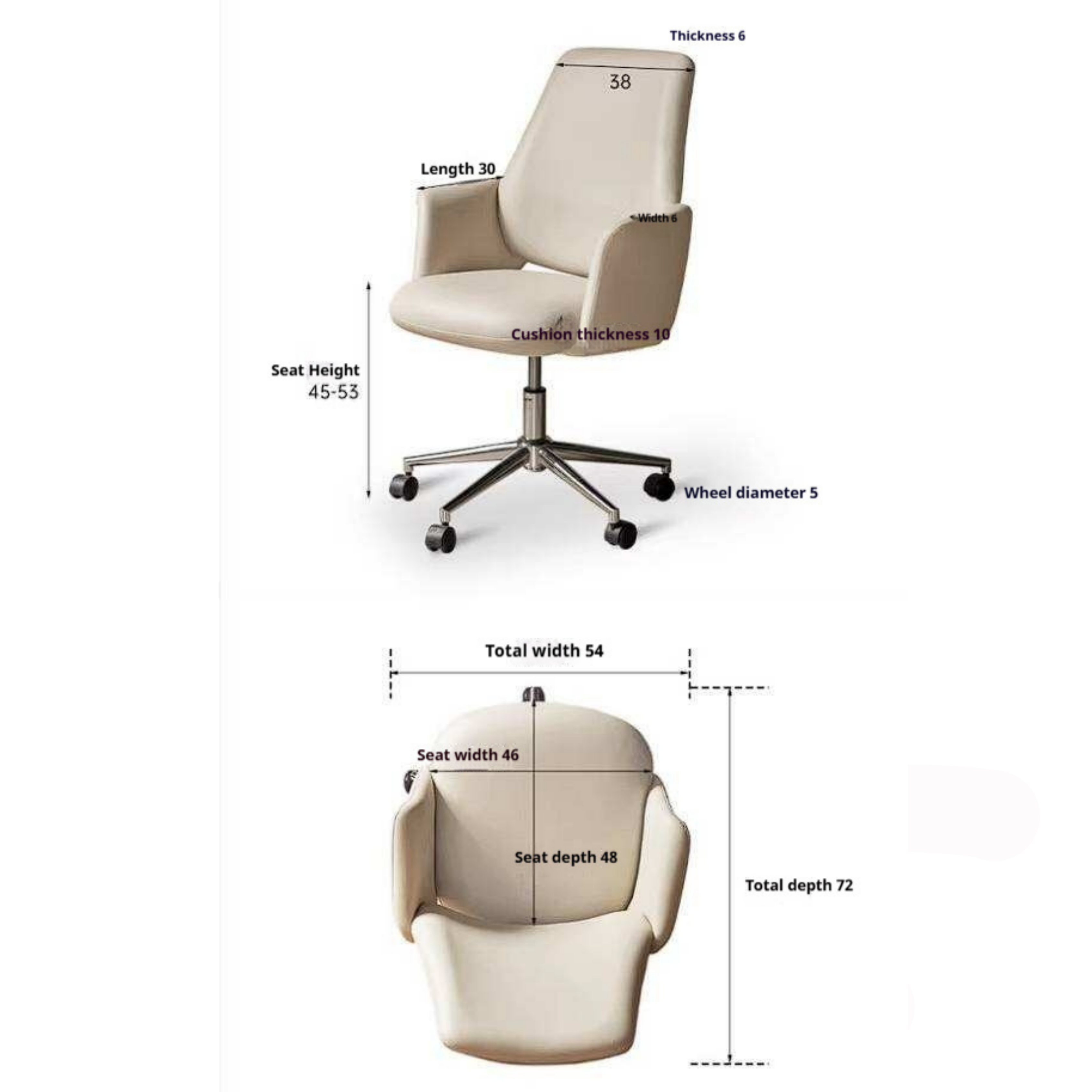Modern Swivel Chair with Adjustable Ergonomic Minimalist Design