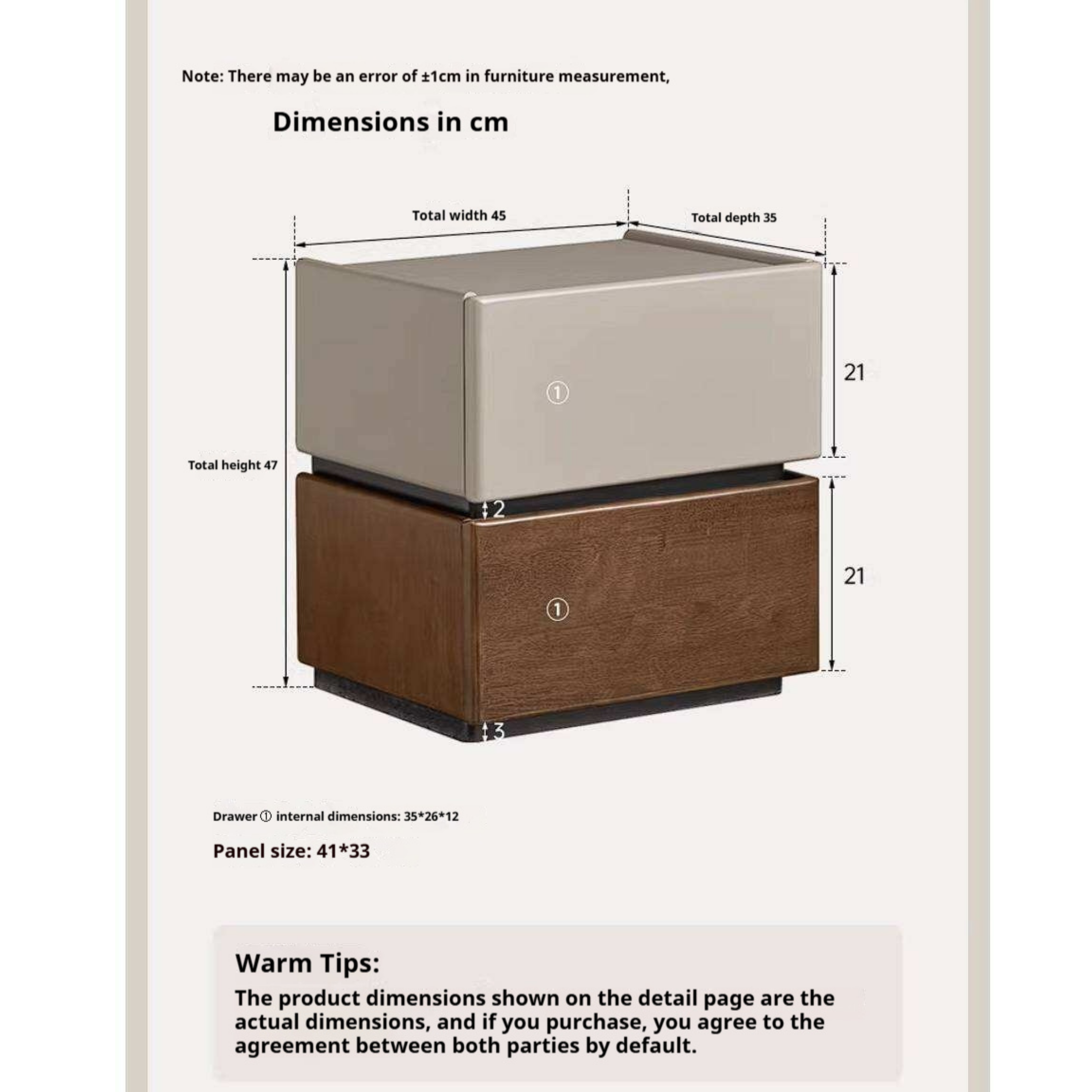 Rubberwood Solid Wood Bedside Cabinet with Modern Simple Storage