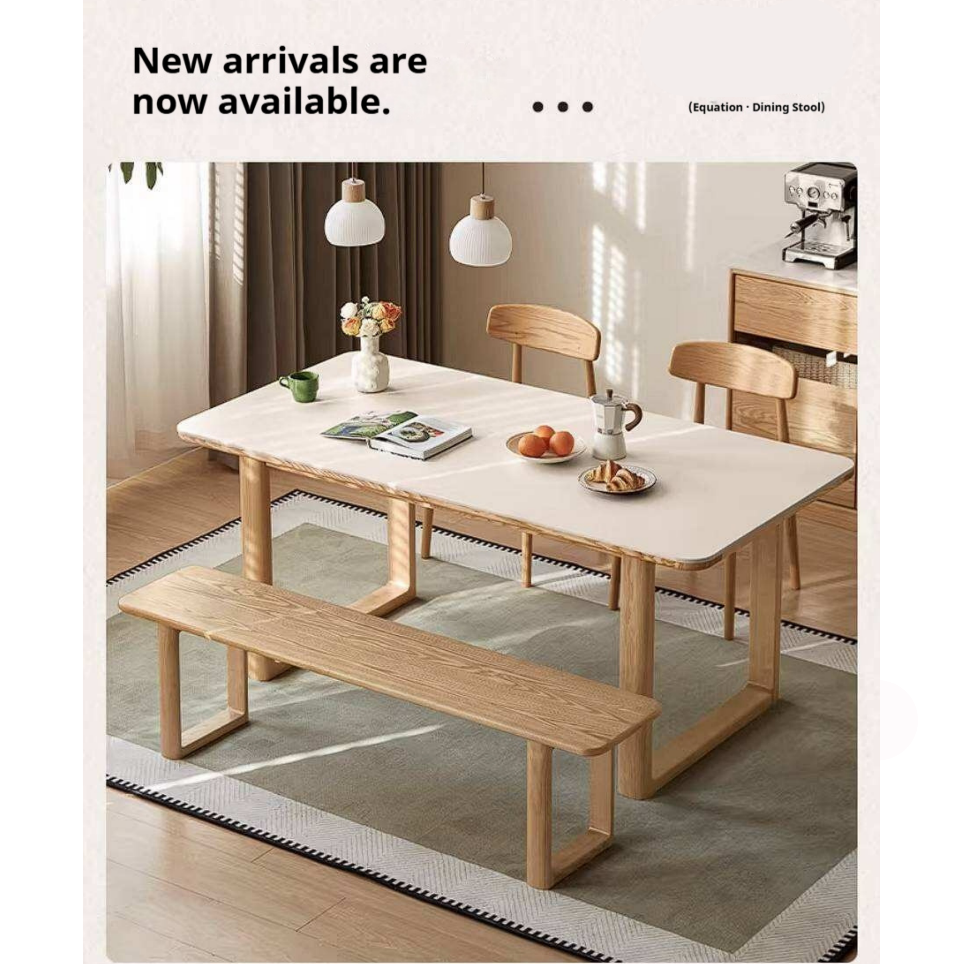 Oak, Ash Solid Wood Long Bench with Modern Minimalist Design