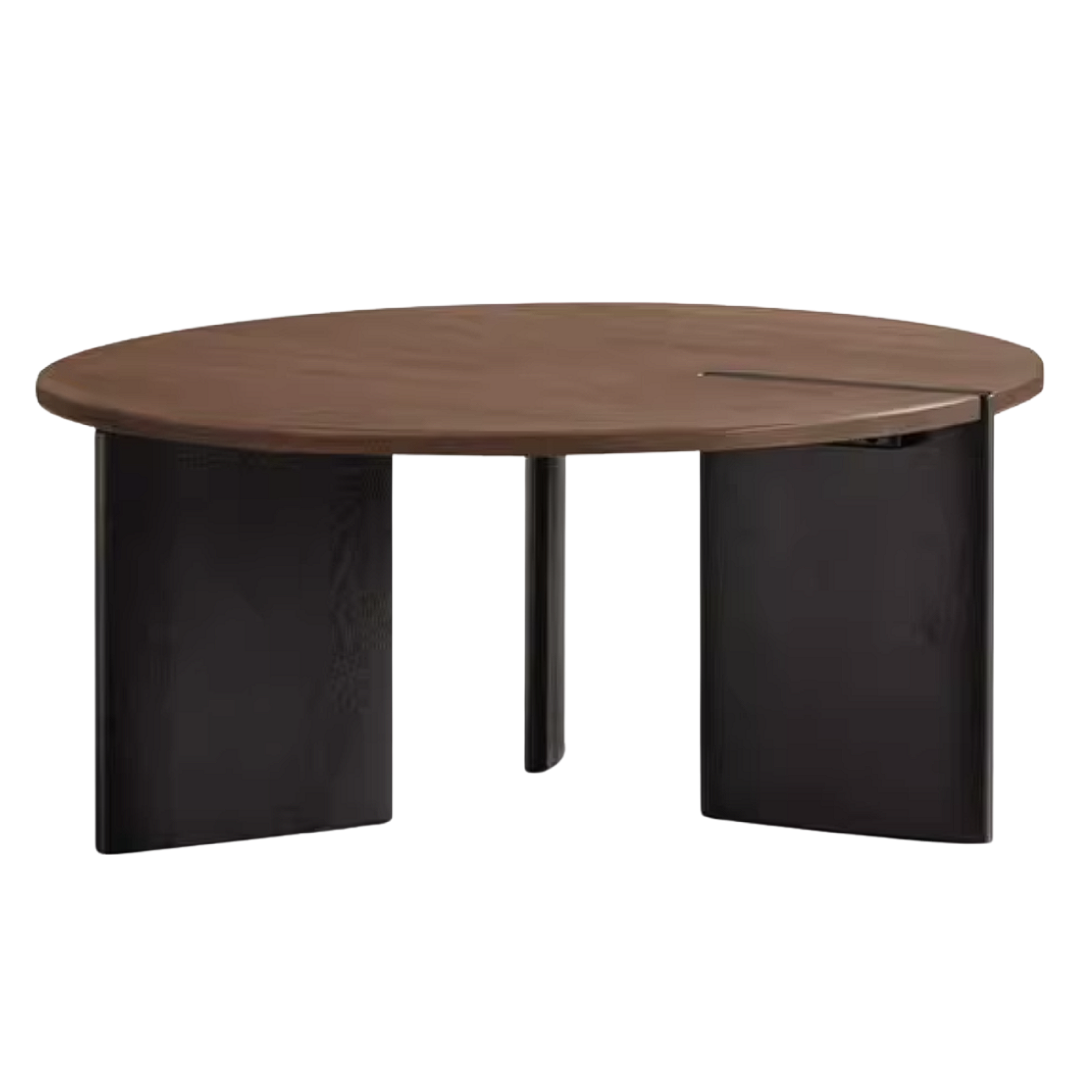 Sandalwood, Golden Pear Solid Wood Round Coffee Table with Italian Modern Design