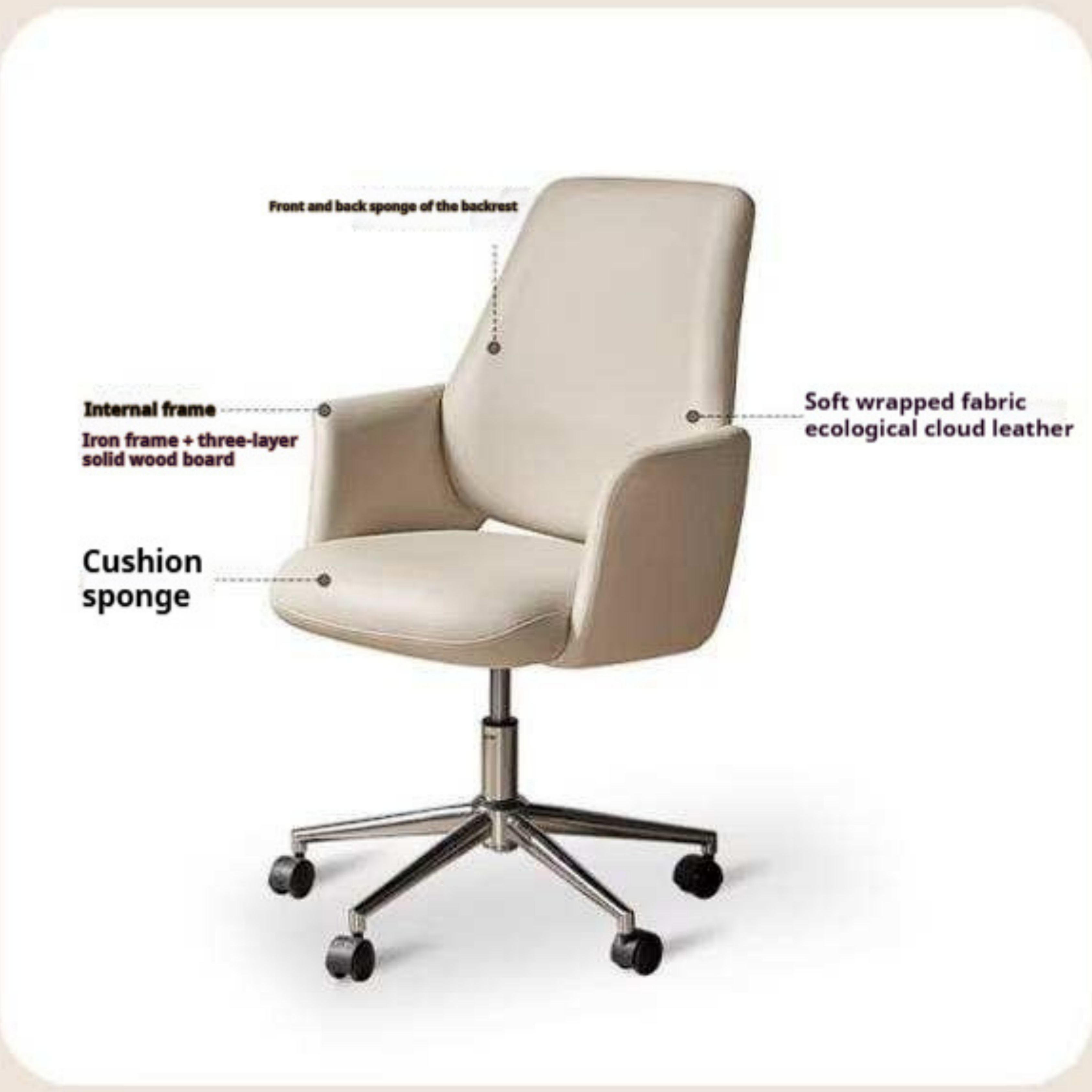 Modern Swivel Chair with Adjustable Ergonomic Minimalist Design