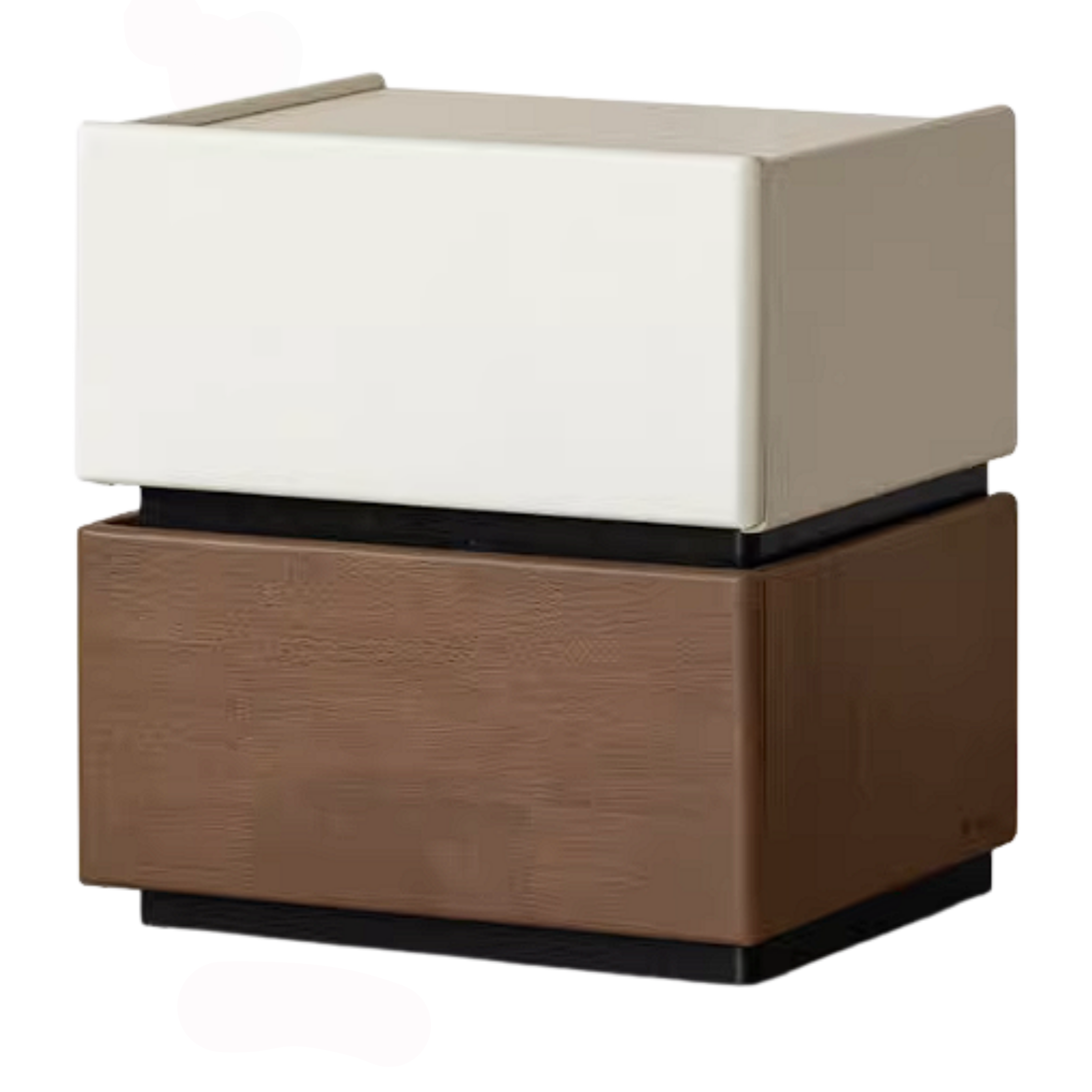 Solid RubberWood Two-Tone Nightstand