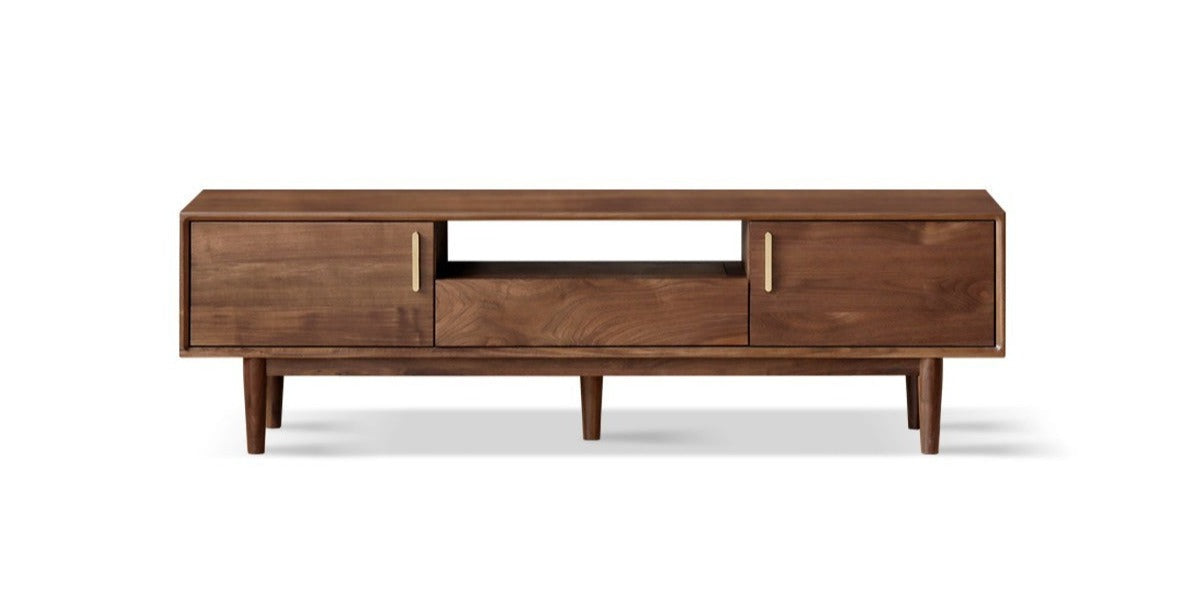Black walnut solid wood TV stand slate cabinet"+