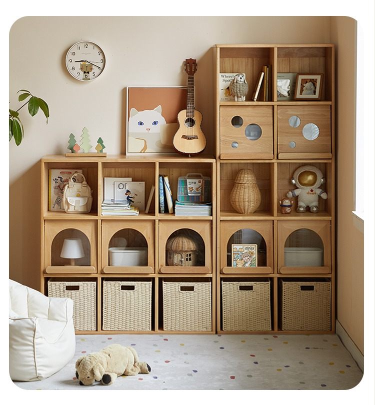European Beech Solid Wood Combination Floor Kids Cabinet