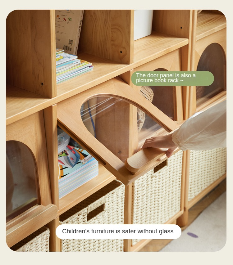 European Beech Solid Wood Combination Floor Kids Cabinet