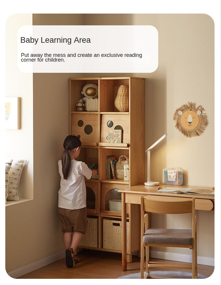 European Beech Solid Wood Combination Floor Kids Cabinet