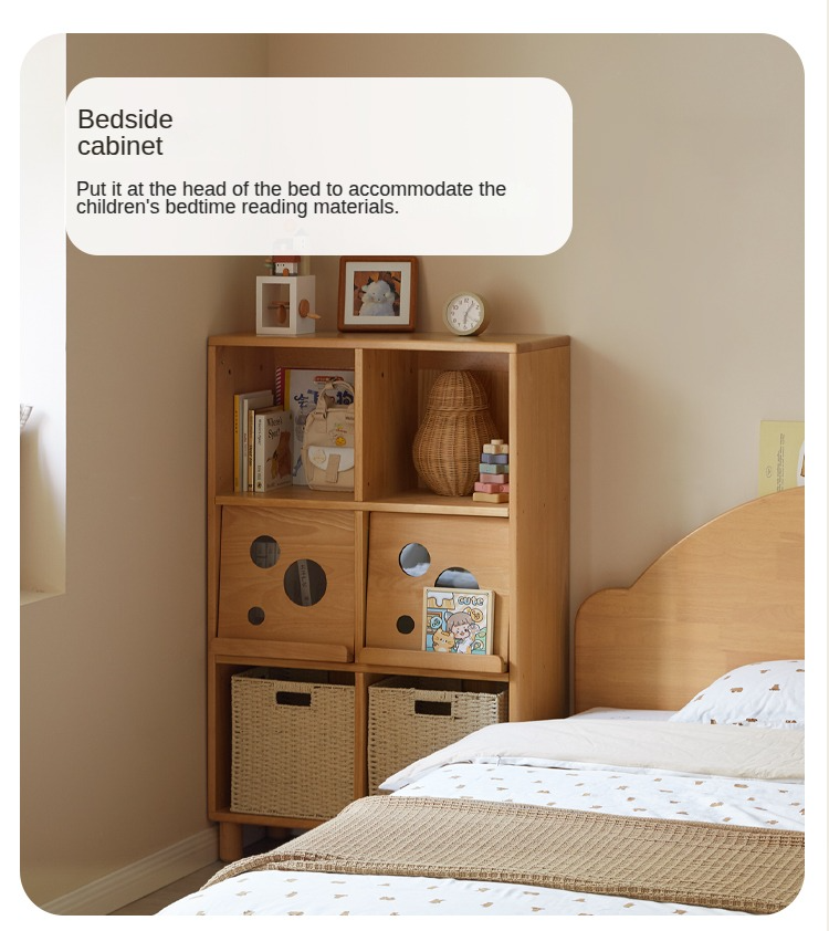 European Beech Solid Wood Combination Floor Kids Cabinet