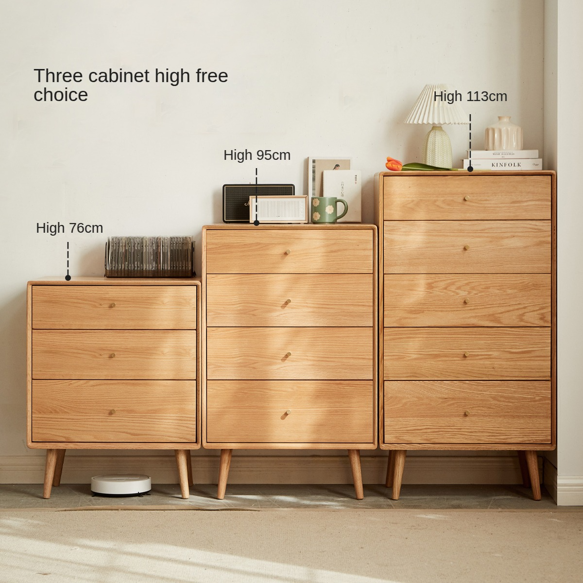 Oak Chest of Drawers Storage Cabinet.