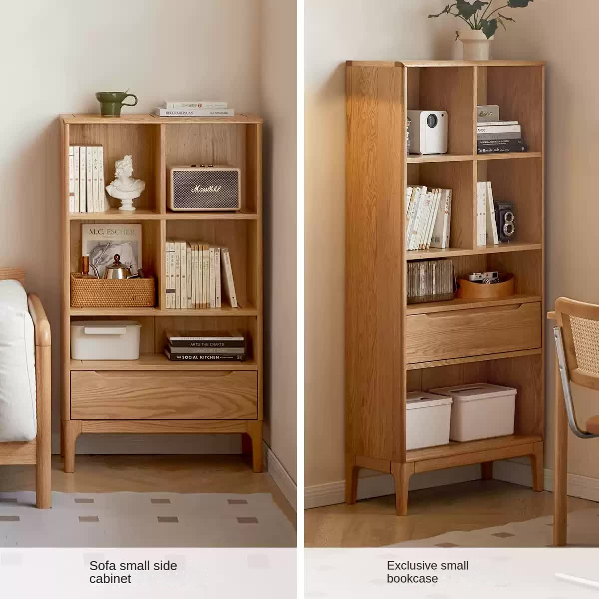 Oak Solid Wood Japanese Style Bookcase