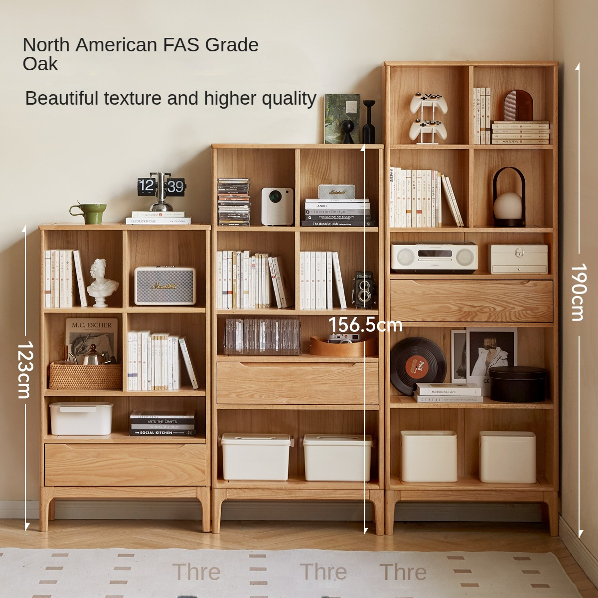 Oak Solid Wood Japanese Style Bookcase