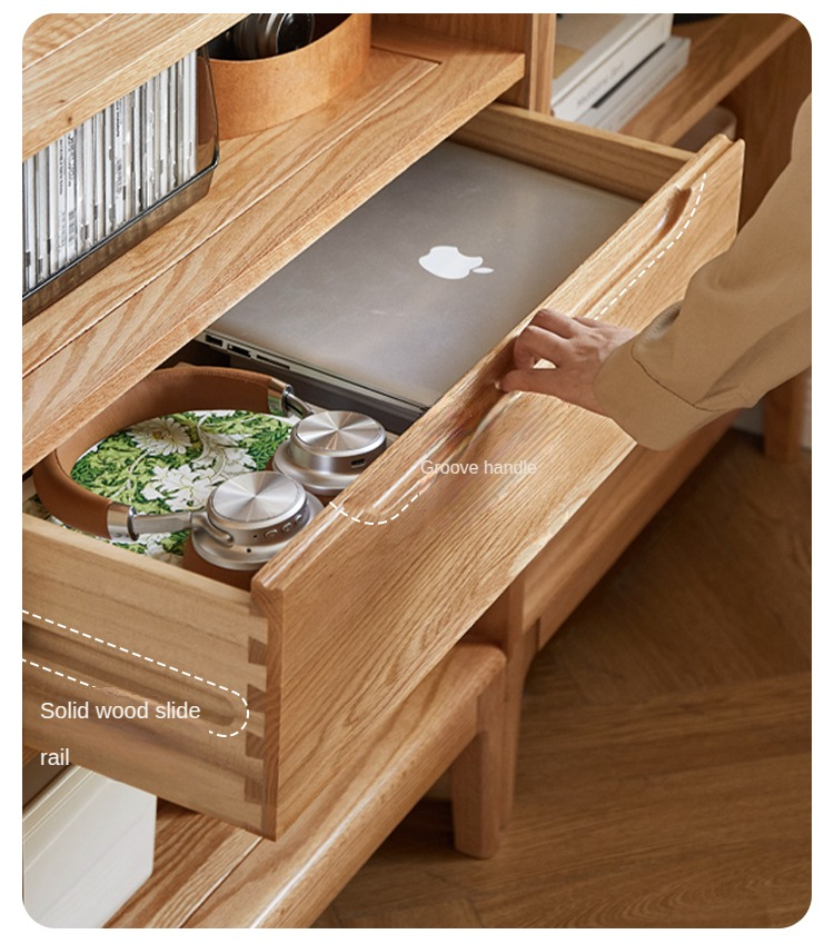 Oak Solid Wood Japanese Style Bookcase