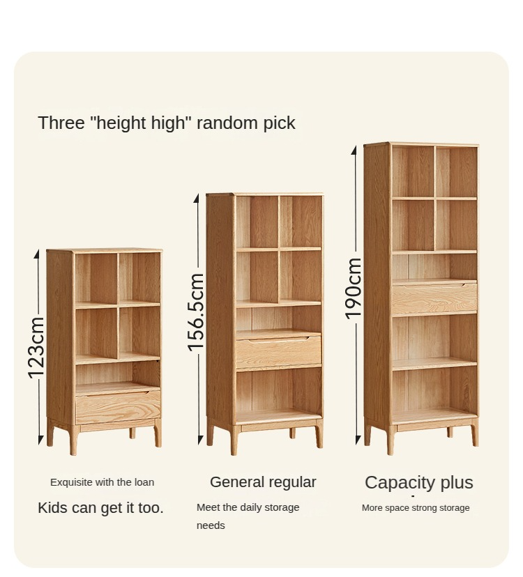 Oak Solid Wood Japanese Style Bookcase