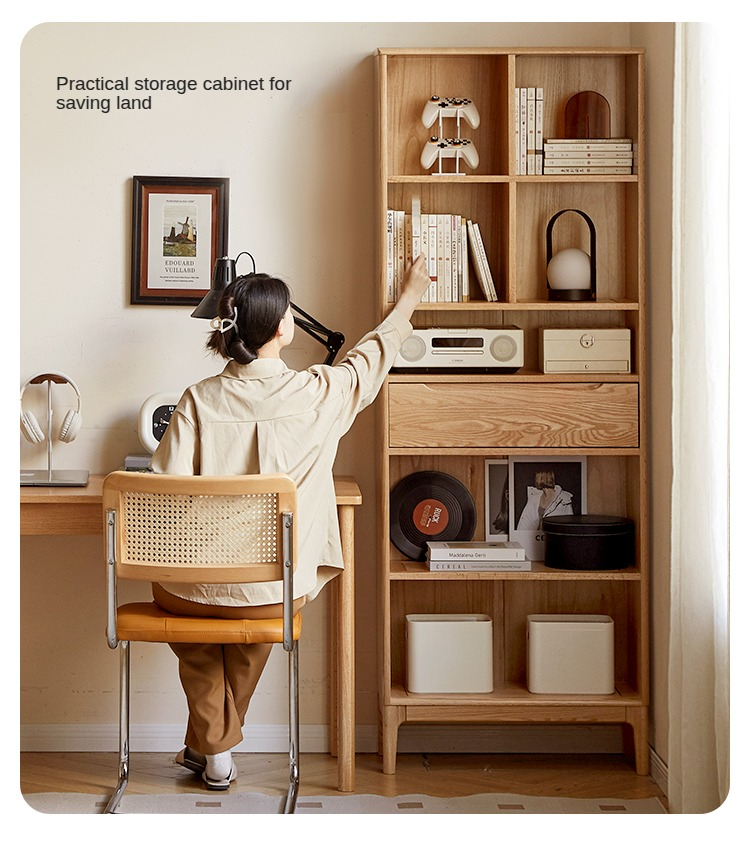 Oak Solid Wood Japanese Style Bookcase