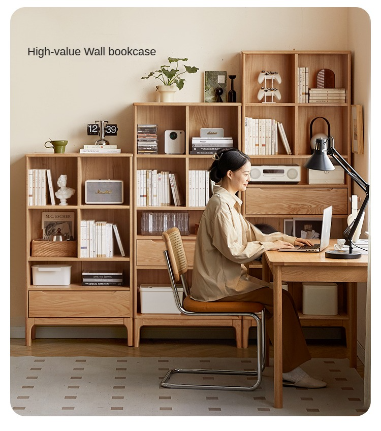Oak Solid Wood Japanese Style Bookcase