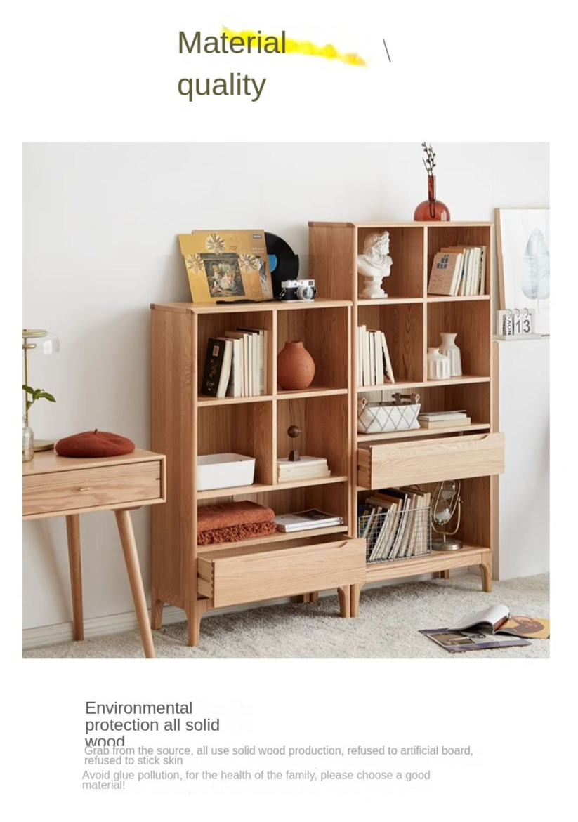 Oak Solid Wood Japanese Style Bookcase
