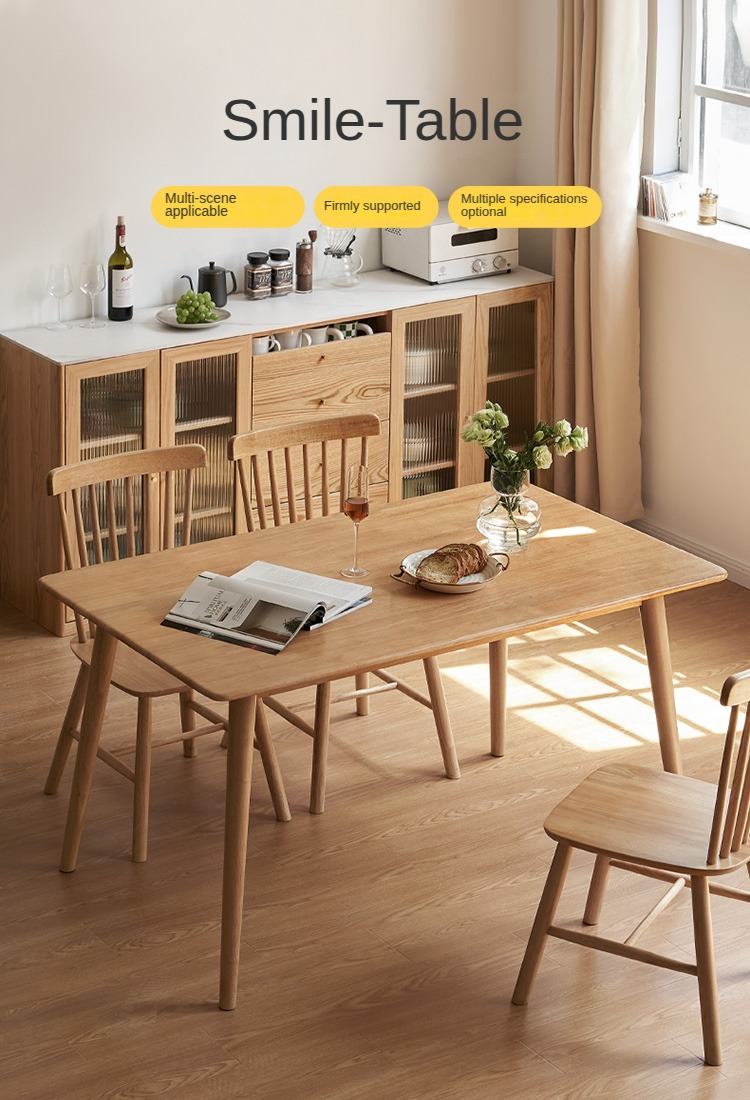 Solid Rubberwood Modern Dining Table.