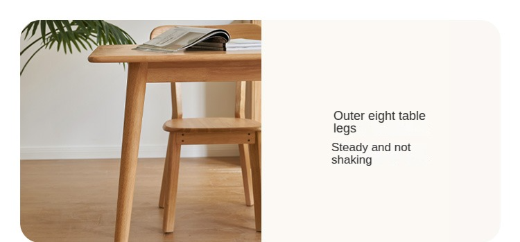 Solid Rubberwood Modern Dining Table.