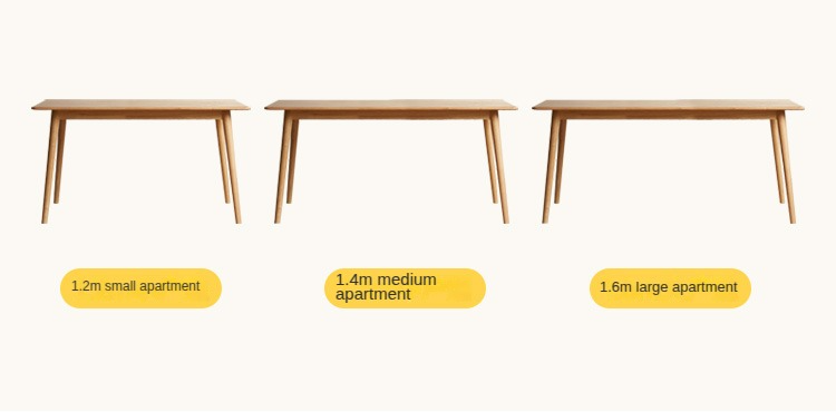 Solid Rubberwood Modern Dining Table.