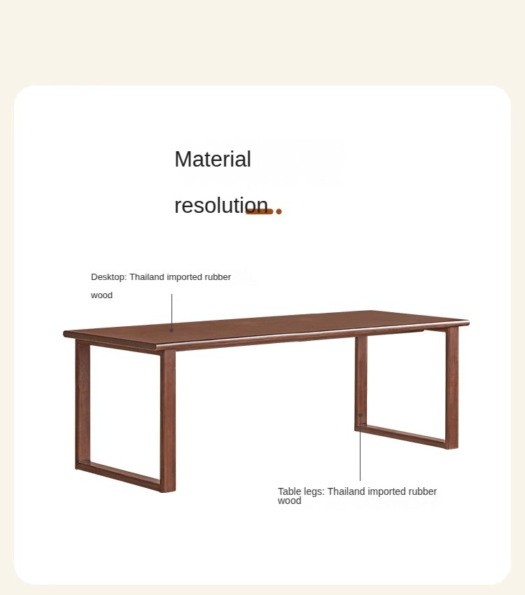 Solid Rubberwood Rectangular Dining Table