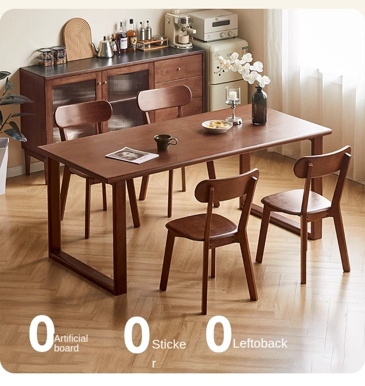 Solid Rubberwood Rectangular Dining Table