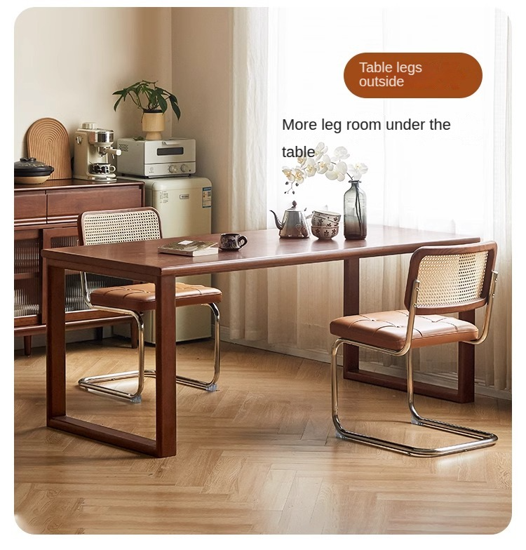 Solid Rubberwood Rectangular Dining Table