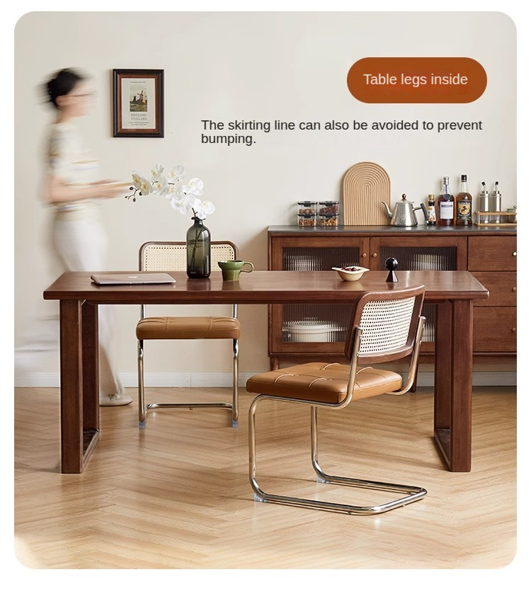 Solid Rubberwood Rectangular Dining Table
