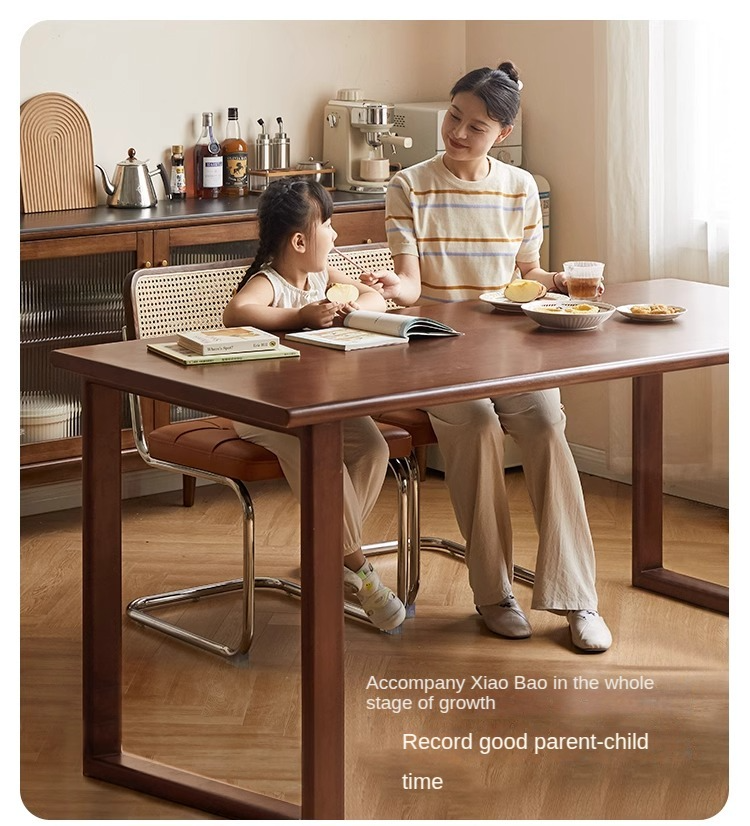 Solid Rubberwood Rectangular Dining Table