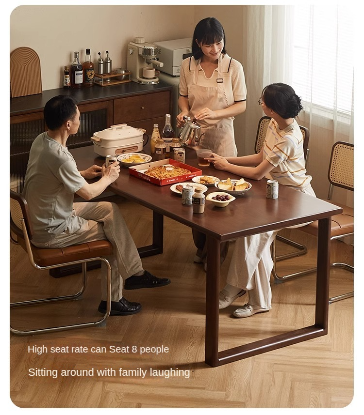 Solid Rubberwood Rectangular Dining Table