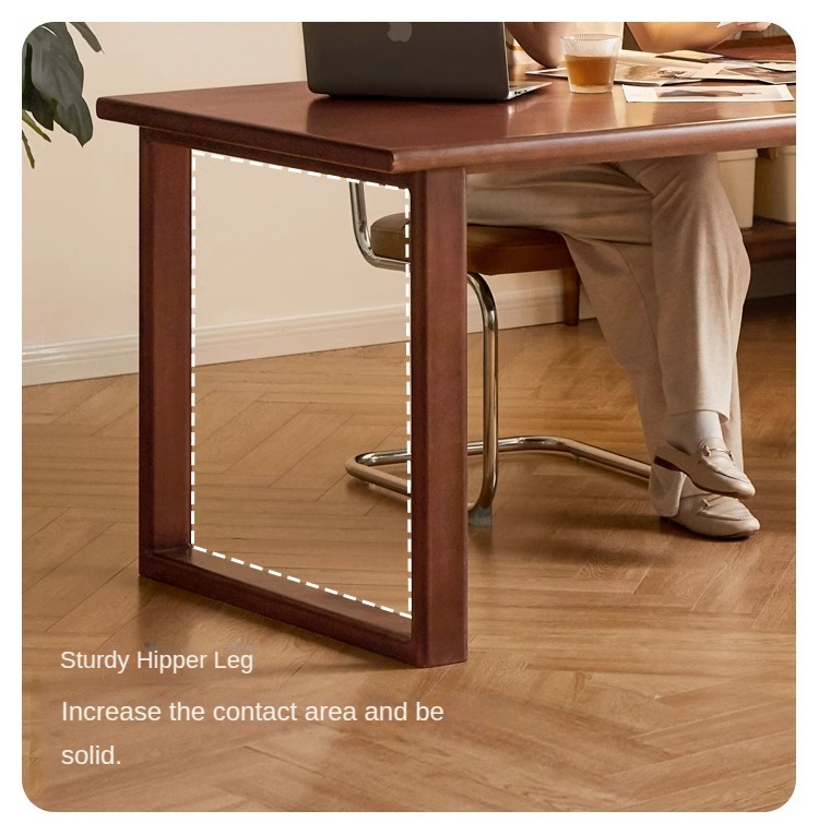 Solid Rubberwood Rectangular Dining Table