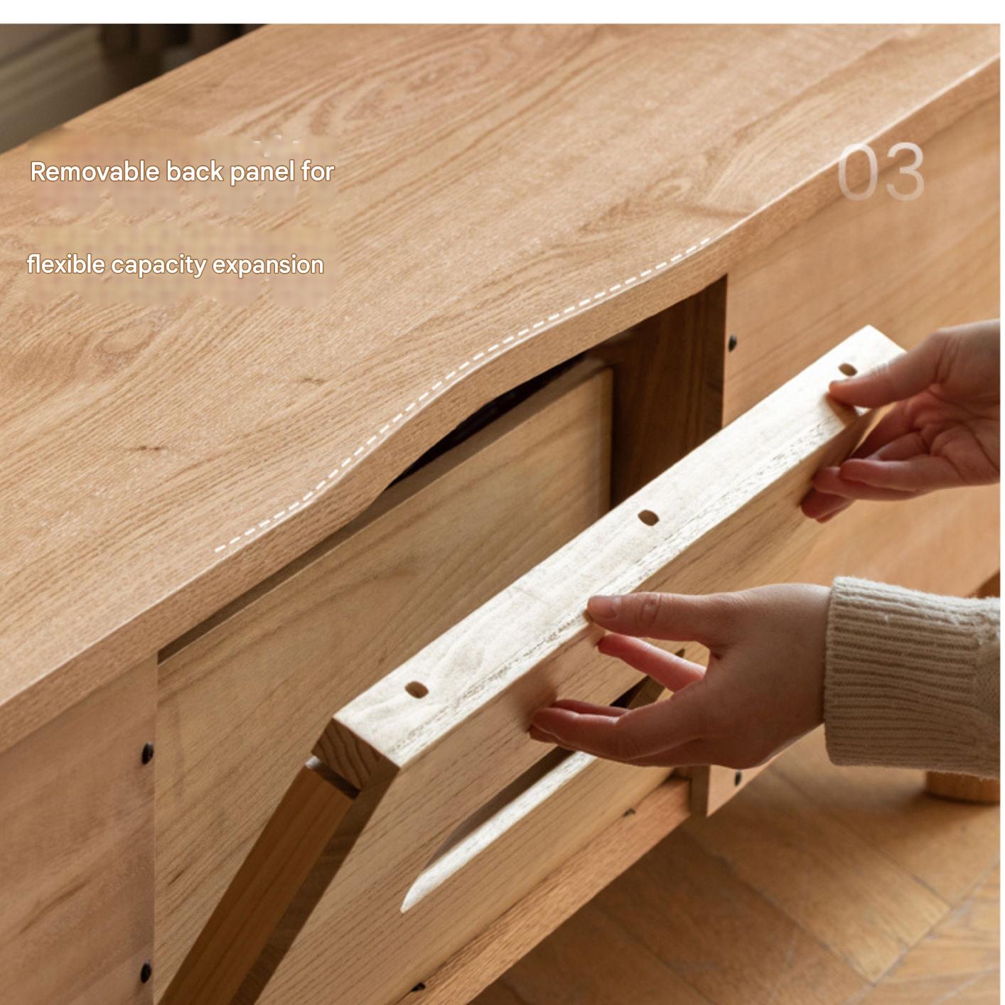 Oak Solid Wood Modern TV Cabinet.