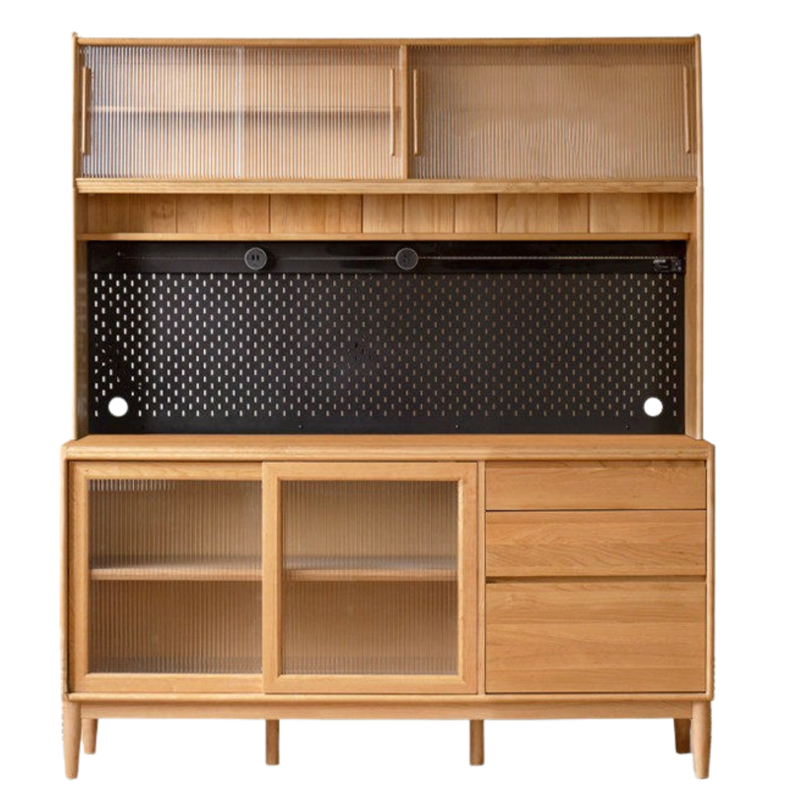 Cherry, Oak, Birch Solid Wood Rock Board Dining Cabinet Integrated High