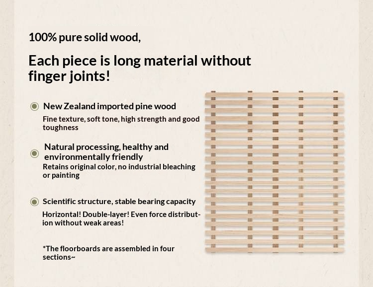 Poplar Solid Wood Bed — American Retro Style