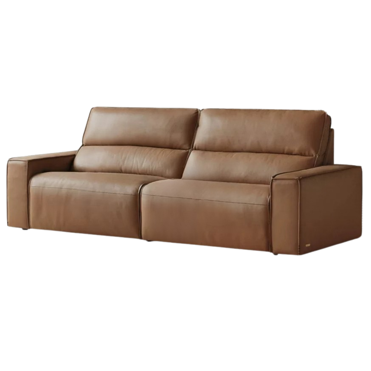 Genuine Leather Power Reclining Sofa with Adjustable Headrests and USB Charging