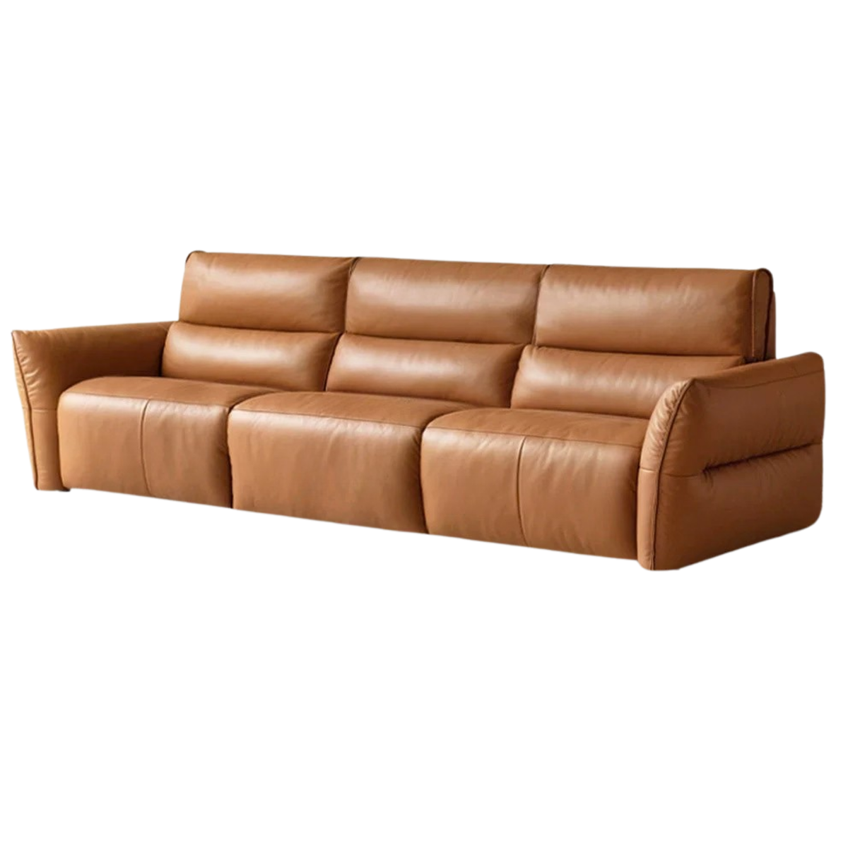 Genuine Leather Sofa Italian Light Luxury Tofu Block Sofa