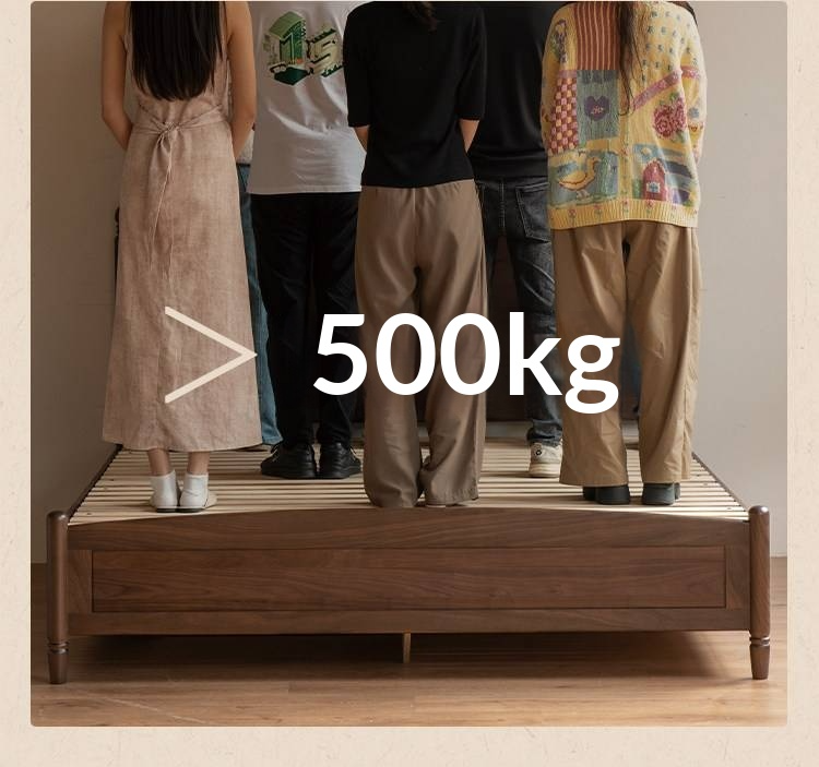 Black Walnut Solid Wood Box Bed — French Retro Style