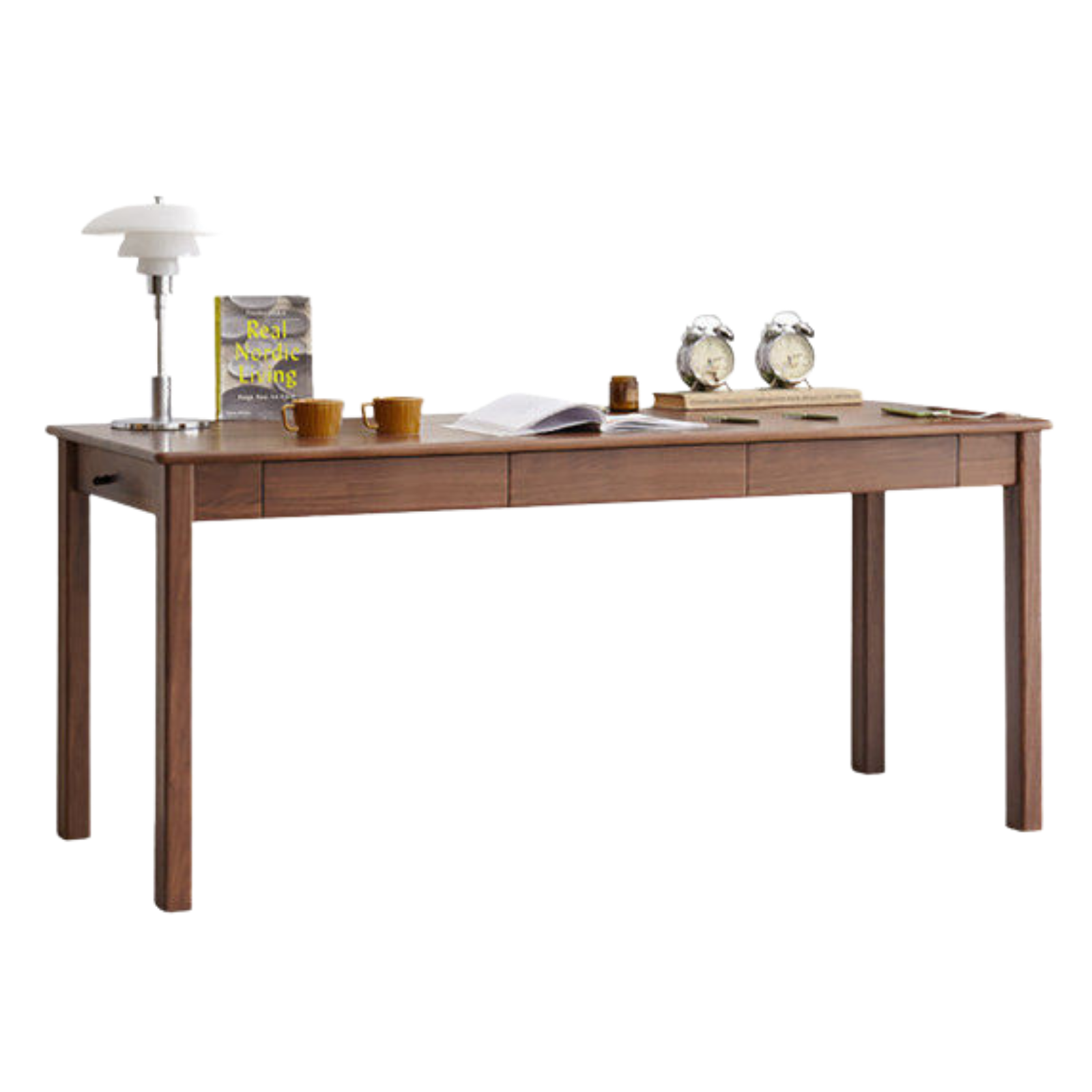 Black Walnut, Ash Solid Wood Modern Writing Desk