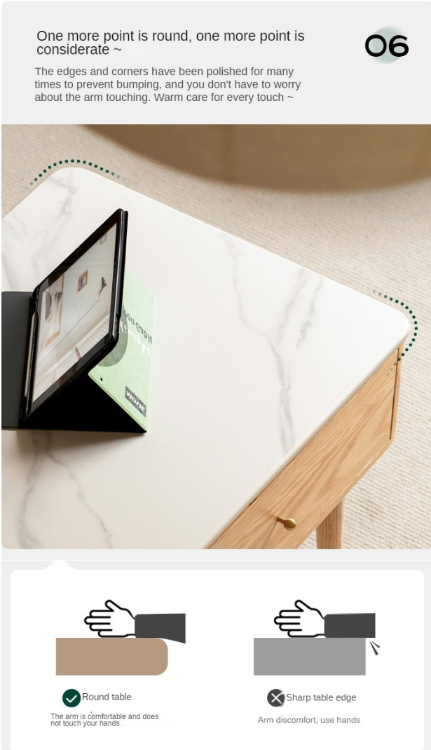 Oak Solid Wood Coffee Table Slate