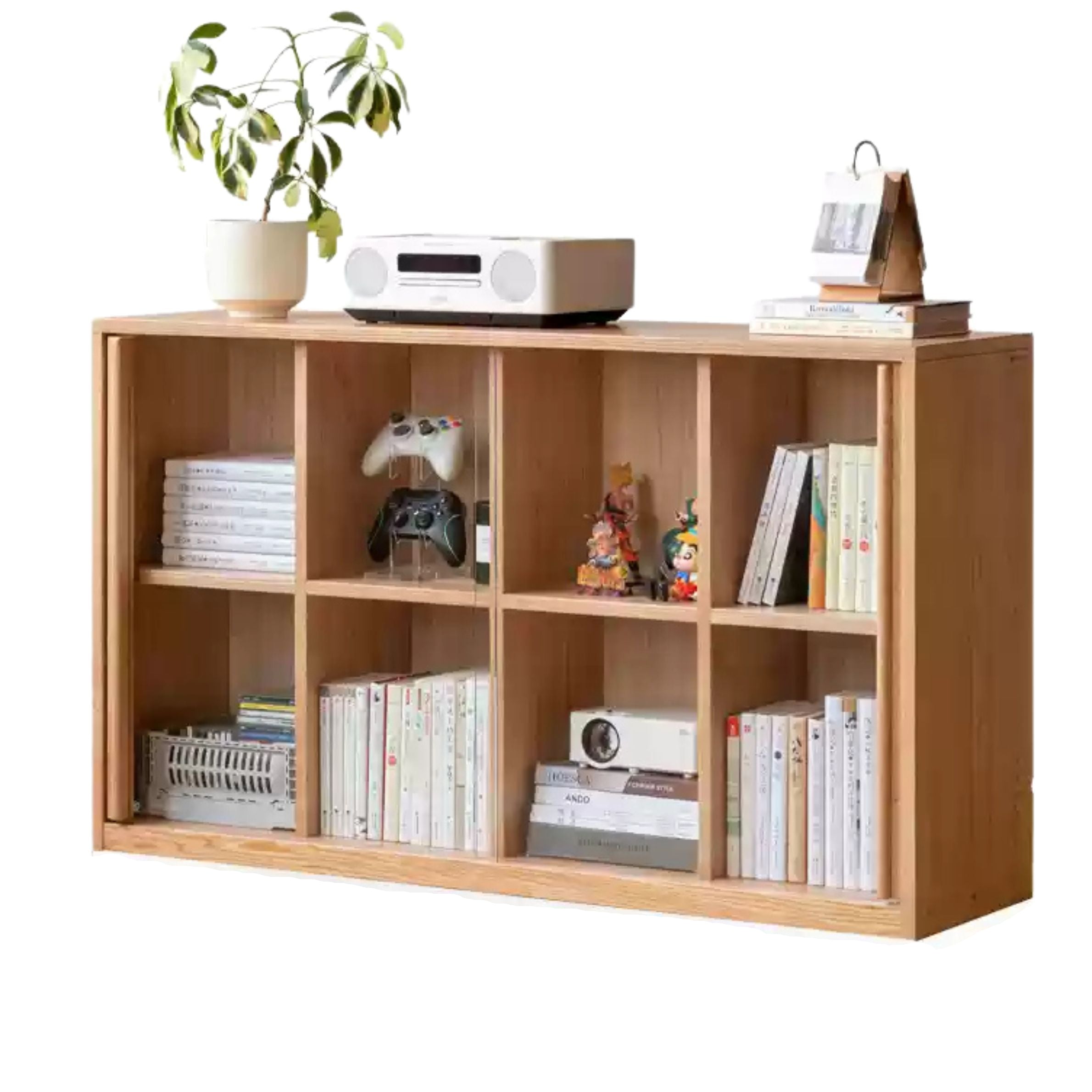 Oak Solid Wood Combination Bookcase.