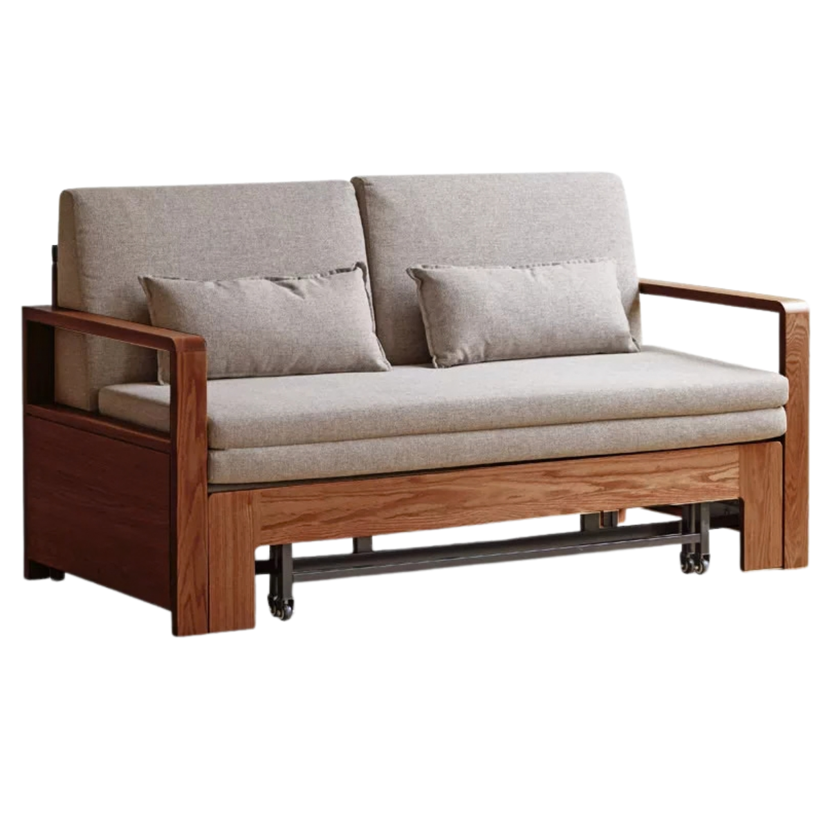 Oak, Ash Solid Wood Modern Dual-Use Sofa Bed