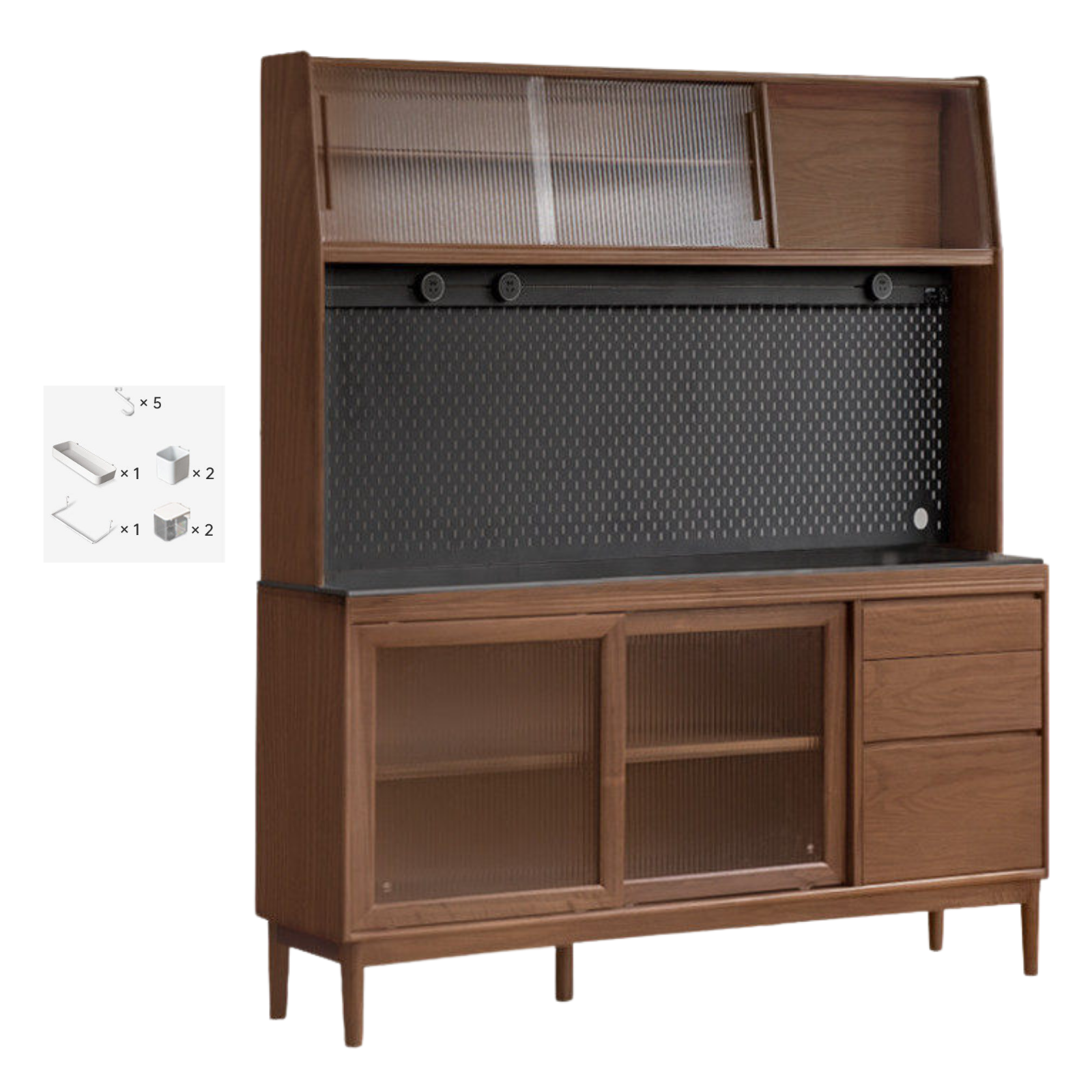 Black Walnut, Oak, Sandalwood, Ash, White Ash Solid Wood Rock Board Sideboard