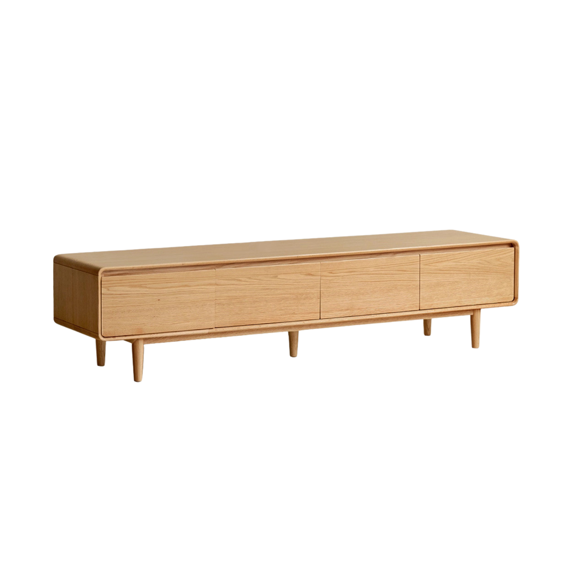 Solid Rubberwood Scandinavian TV Stand