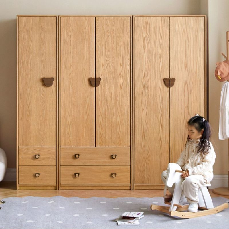 Oak Solid Wood Children's Wardrobe
