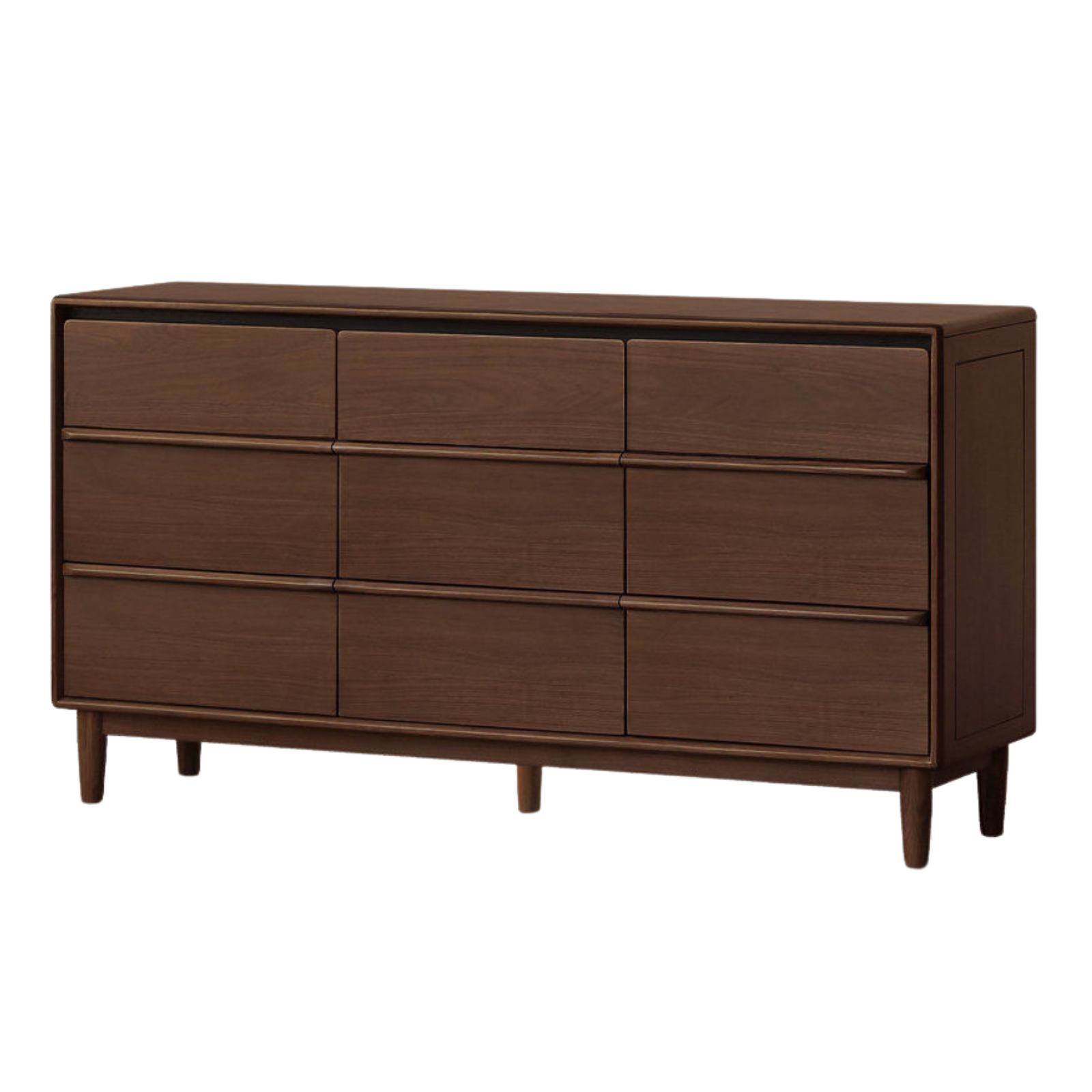 Black Walnut, Sandalwood Solid Wood, Solid Longan Hardwood Italian Light Luxury Chest of Drawers
