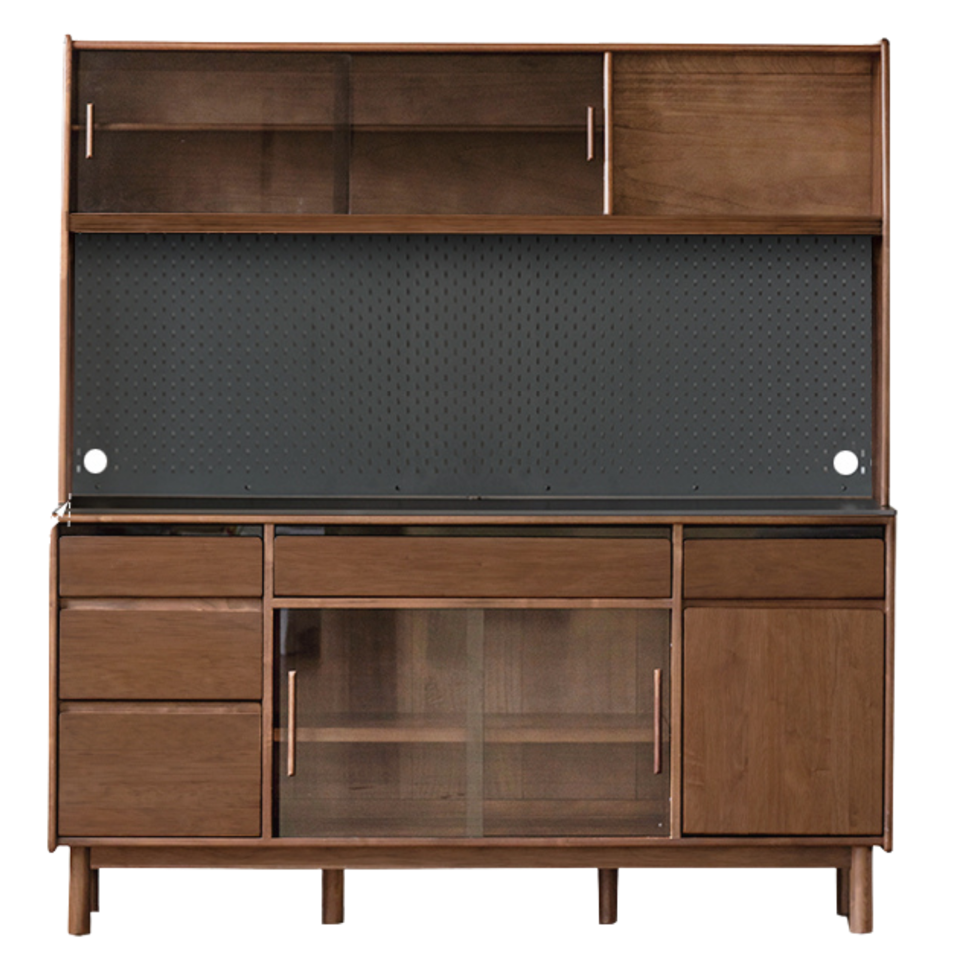 Black Walnut, Sandalwood Solid Wood Light Luxury Rock Plate Sideboard